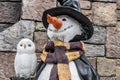 ORLANDO, FLORIDA, USA - DECEMBER, 2018: Snowman at Harry Potter Hogsmeade, Wizarding World of Harry Potter in Islands of Adventure