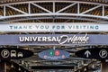 ORLANDO, FLORIDA, USA - DECEMBER, 2018: Visitors Thanking Exit at Universal Studios