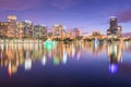 Orlando, Florida, USA downtown city skyline from Eola Park Royalty Free Stock Photo