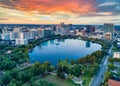 Orlando, Florida, USA Downtown Drone Skyline Aerial Royalty Free Stock Photo