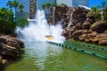 Orlando, Florida, USA - May 09, 2018: Jurassic Park River Adventure in the Jurassic Park area of Universals Island of