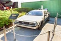 Orlando, Florida, USA - May 10, 2018: The old car from film Back to Future at park Universal Studios. Orlando is a theme