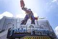 ORLANDO, FLORIDA, USA - MAY 08, 2018: Universal Studios. Entrance of Transformers 3D ride. Royalty Free Stock Photo