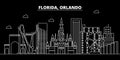 Orlando silhouette skyline. USA - Orlando vector city, american linear architecture, buildings. Orlando travel Royalty Free Stock Photo