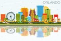 Orlando Skyline with Color Buildings, Blue Sky and Reflections. Royalty Free Stock Photo