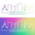 Orlando skyline. Colorful linear style.