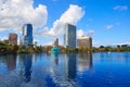 Orlando skyline fom lake Eola Florida US Royalty Free Stock Photo