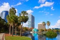 Orlando skyline fom lake Eola Florida US