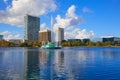 Orlando skyline fom lake Eola Florida US Royalty Free Stock Photo