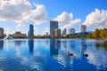 Orlando skyline fom lake Eola Florida US Royalty Free Stock Photo