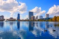 Orlando skyline fom lake Eola Florida US Royalty Free Stock Photo