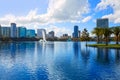 Orlando skyline fom lake Eola Florida US Royalty Free Stock Photo