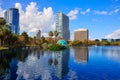 Orlando skyline fom lake Eola Florida US Royalty Free Stock Photo