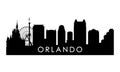 Orlando skyline silhouette. Royalty Free Stock Photo