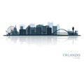 Orlando skyline silhouette with reflection. Royalty Free Stock Photo