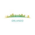Orlando skyline silhouette. Royalty Free Stock Photo