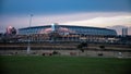 Orlando Soccer Stadium in Soweto at dusk