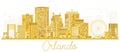 Orlando USA City skyline golden silhouette. Royalty Free Stock Photo