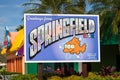 Orlando, USA - Feb. 12, 2021: Welcome to Springield Simpsons sign