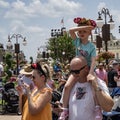 A Family in a Disney Magic Kingdom Show Royalty Free Stock Photo