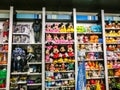 Orlando, USA - May 10, 2018: The colorful toys at Disney store indoor shopping mall Orlando premium outlet at Orlando