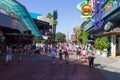 Orlando, USA - May 9, 2018: The Universal City Walk is the mall at the entrance of the Universal Studios Orlando