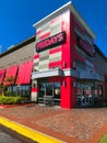 Orlando, USA - May 8, 2018: TGI Fridays exterior and logo. TGI Friday`s is an American restaurant chain focusing on