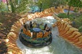 Crazy wild mountain rafting on theme park Universal Studios