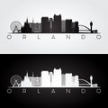 Orlando USA skyline and landmarks silhouette Royalty Free Stock Photo