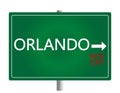 Orlando white and red lettering on green backround . Sign vector. Royalty Free Stock Photo