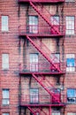 Orld brick building in abandoned neighborhood alley Royalty Free Stock Photo