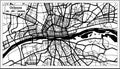 Orleans France City Map in Black and White Color in Retro Style. Outline Map