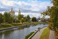 Orlik River embankment in Oryol city center