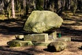 Orlik Stone - Kamien Orlika symbolic stone memorial of fallen cadet Roman Orlik from World War II in Palmiry in Poland