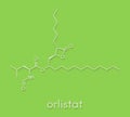 Orlistat obesity drug molecule. Skeletal formula. Royalty Free Stock Photo