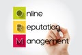 ORM - Online Reputation Management acronym with marker, business concept background