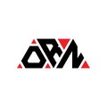 ORN triangle letter logo design with triangle shape. ORN triangle logo design monogram. ORN triangle vector logo template with red Royalty Free Stock Photo