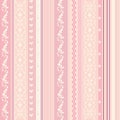 Ornamenral pink striped wallpaper