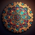 Ornament beautiful card with mandala. Geometric circle element made in vector