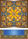 Ornament for the blue carpet. Pattern. Illustration.