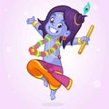 Ornament card with Lord Shri Krishna birthday. Illustration in vector art. Happy Janmashtami Day Hindu