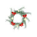 ornament christmas wreath cartoon vector illustration Royalty Free Stock Photo