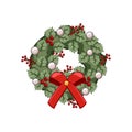 ornament christmas wreath cartoon vector illustration Royalty Free Stock Photo