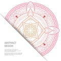 Ornament color card with mandala. Vintage decorative elements. Hand drawn background. Abstract design