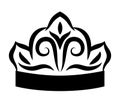 Ornament crown silhouette style icon vector design