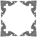 Ornament elements frame, vintage silver floral designs Royalty Free Stock Photo