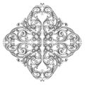 Ornament elements frame, vintage silver floral designs Royalty Free Stock Photo