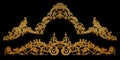 Ornament elements, vintage gold floral designs