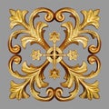 Ornament elements, vintage gold floral