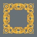 Ornament elements, vintage gold frame floral designs Royalty Free Stock Photo